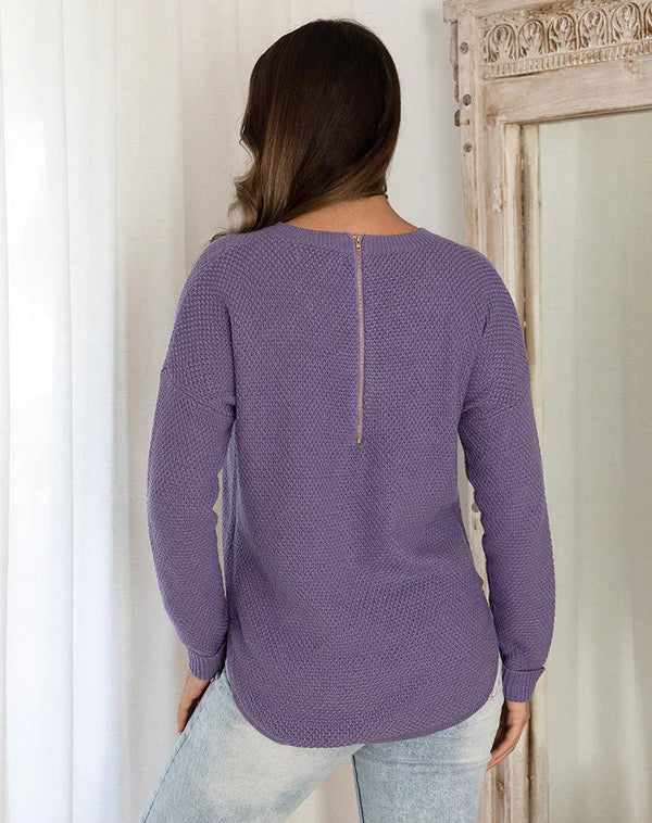 Waffle Knit Dark Lilac