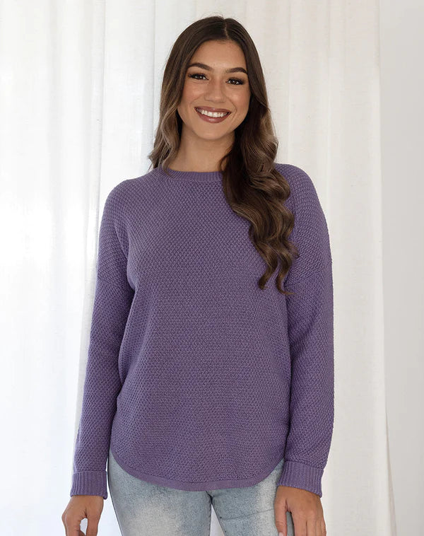 Waffle Knit Dark Lilac