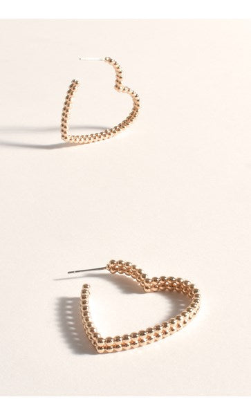 Mini Ball Heart Hoops Gold