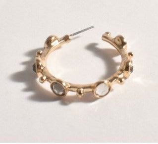 Gold and Stone Hoops