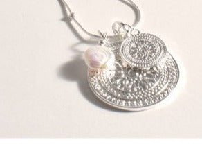 Long Pendant Necklace Silver