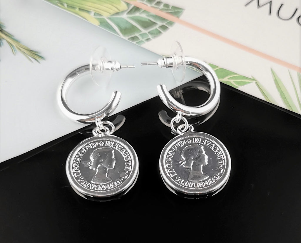 Silver Coin earrings