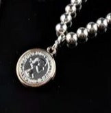 Adjustable Coin Long Necklace Silver