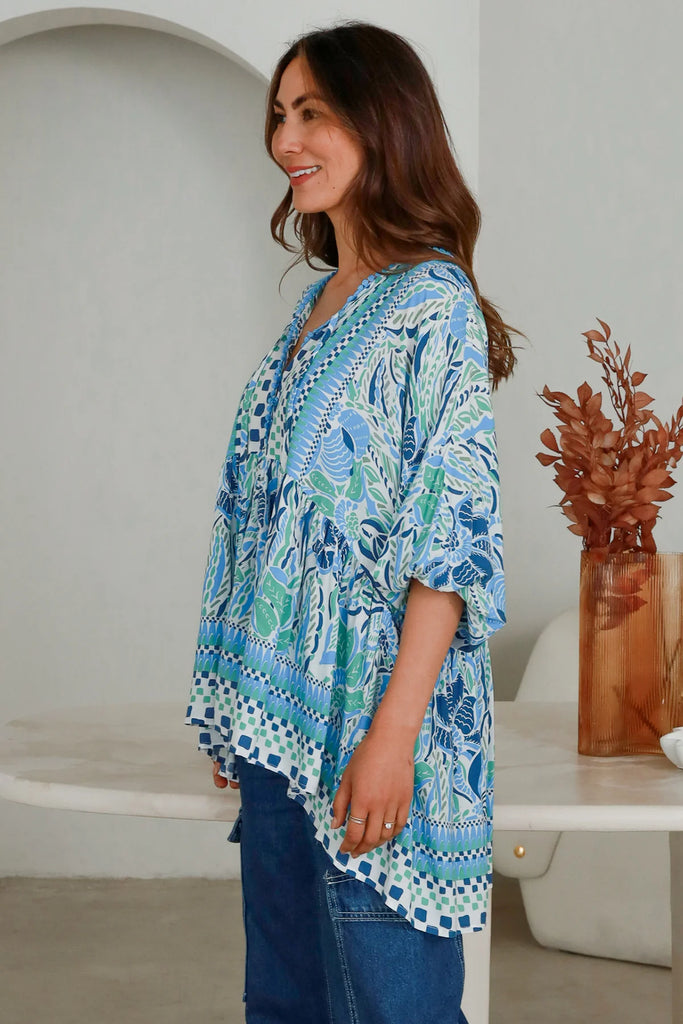 Ada Boho Blue/Green Top