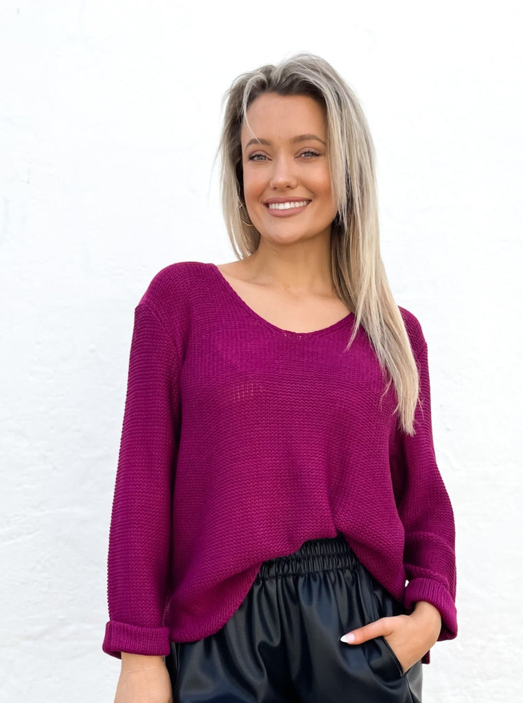 Kya Cotton Jumper Plum