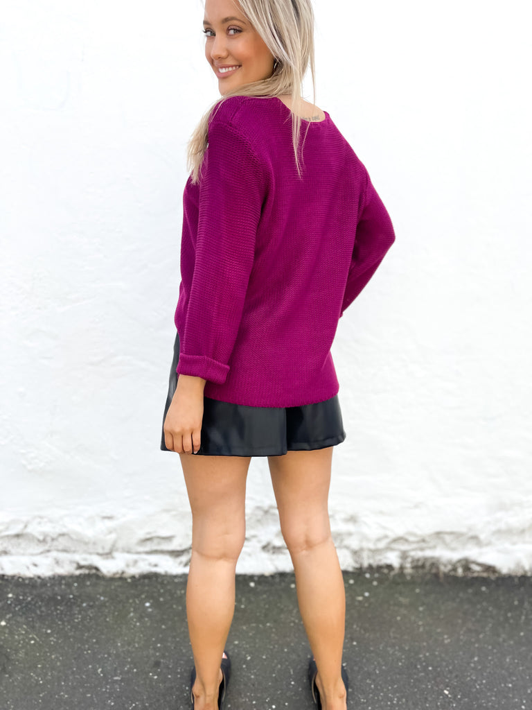 Kya Cotton Jumper Plum