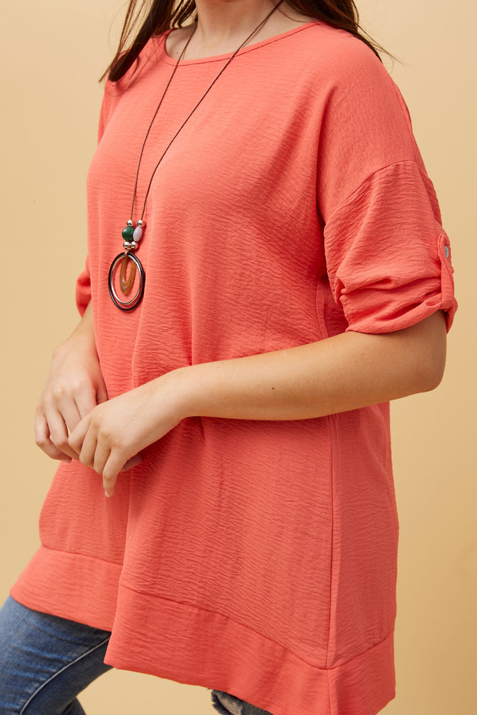 Moda Tunic Top Coral