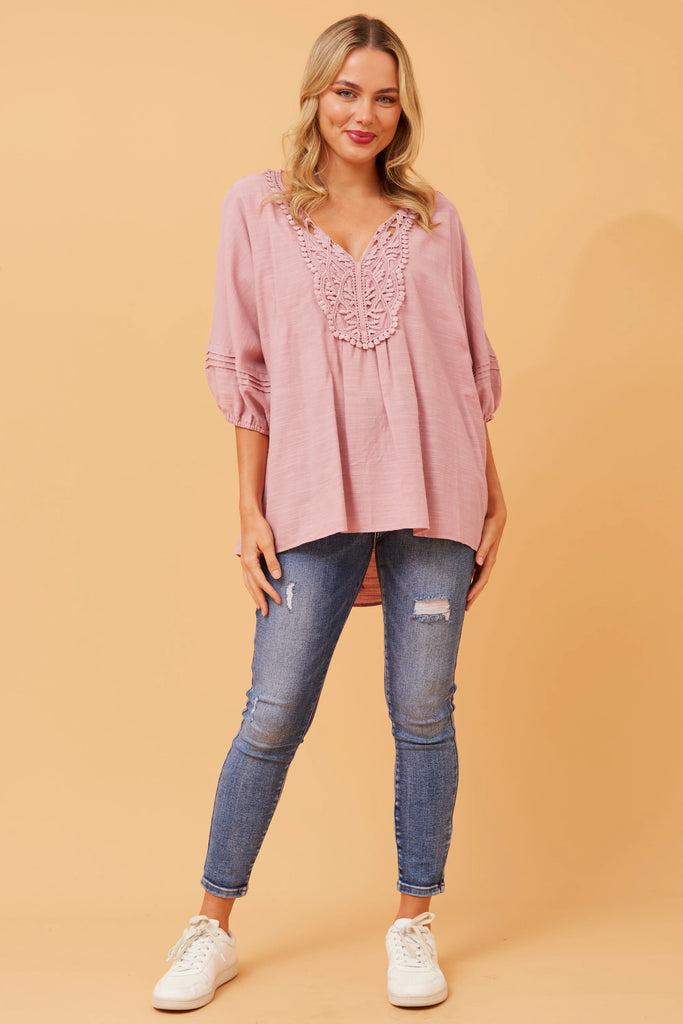 Lucy Lace Top Pink