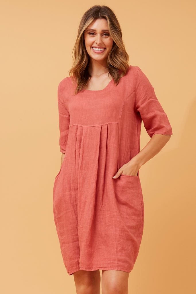 Kya Linen Dress Rosa