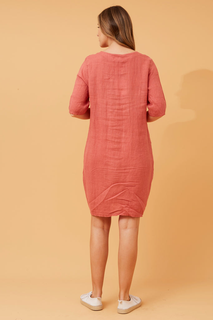 Kya Linen Dress Rosa