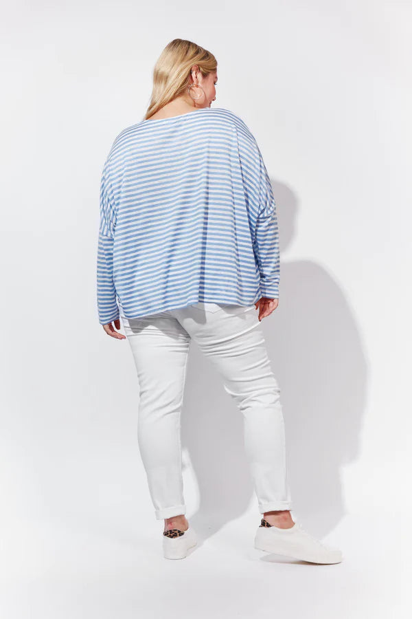 Pila Top Stripe Pale Blue