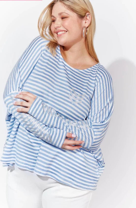 Pila Top Stripe Pale Blue